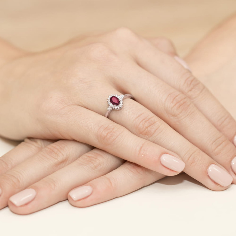 Pierścionek W312 Rubin 0,60ct różowe złoto
