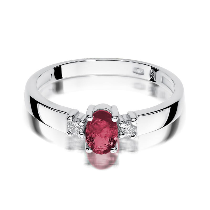 Pierścionek W264 Rubin 0,60ct białe złoto