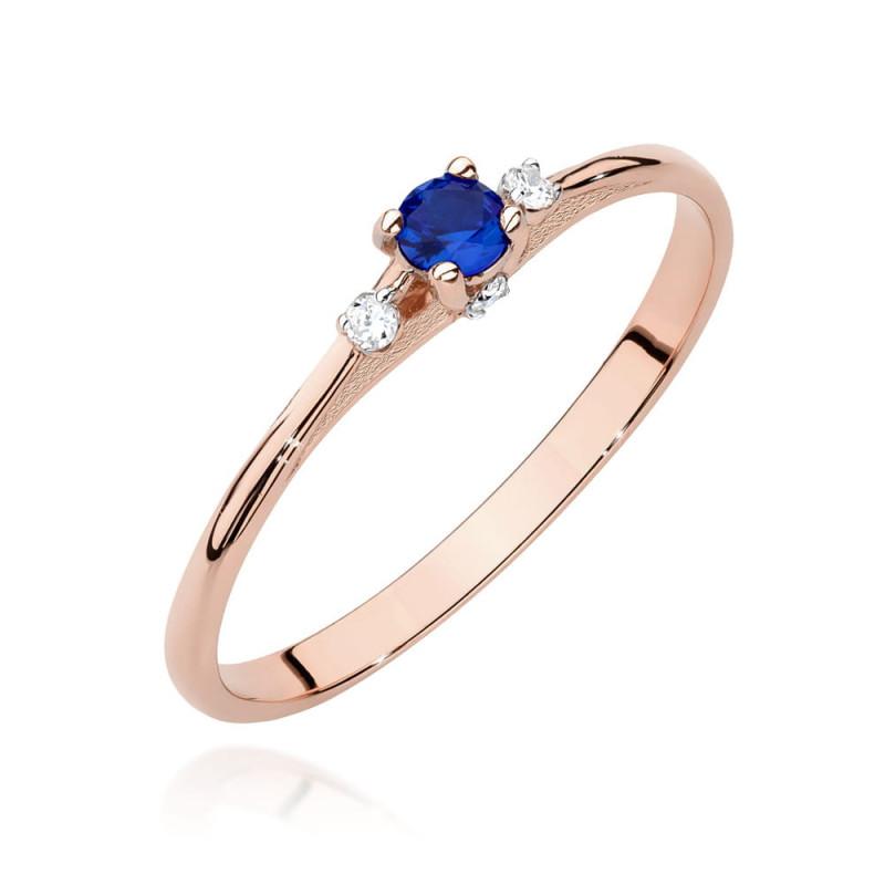 Pierścionek W0614 Szafir 0,15ct różowe złoto