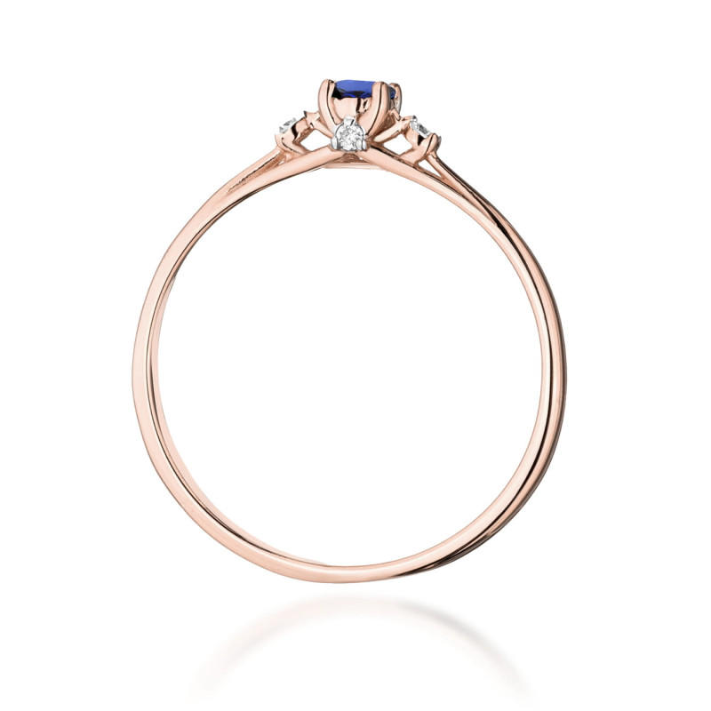 Pierścionek W0614 Szafir 0,15ct różowe złoto