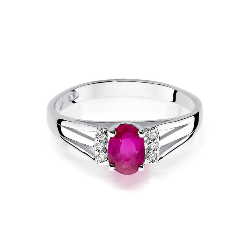 Pierścionek W005 Rubin 0,60ct białe złoto