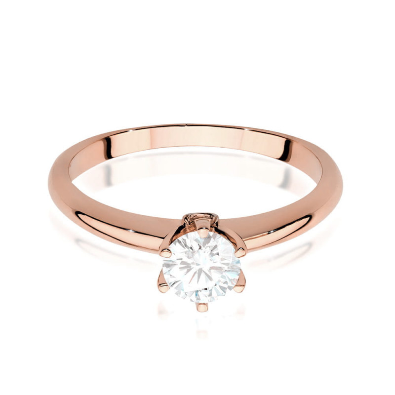 Pierścionek W557 Biały Szafir 0,60ct różowe złoto
