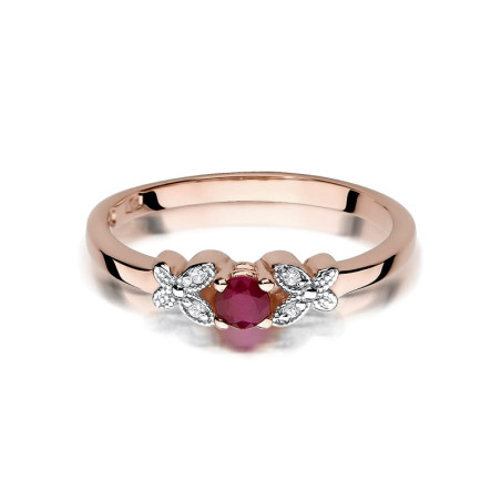 Pierścionek W414 Rubin 0,15ct różowe złoto