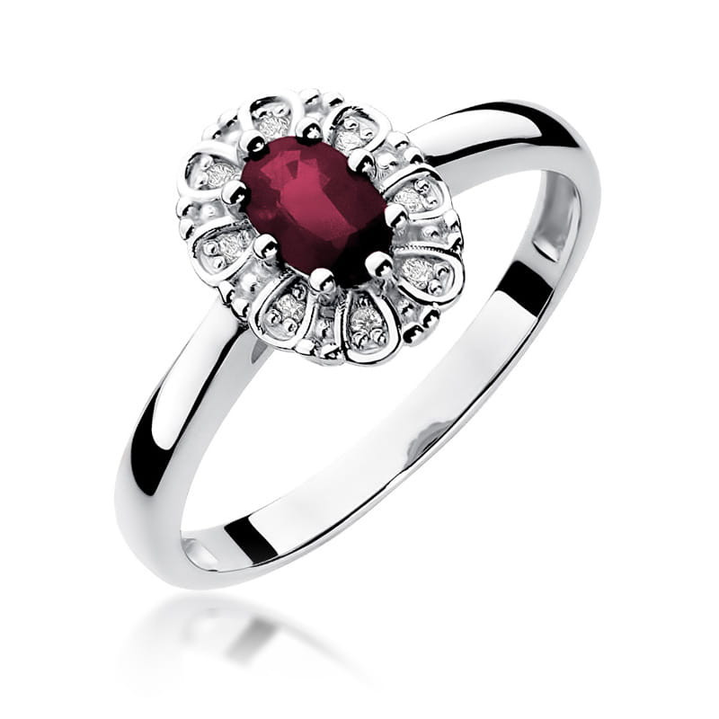 Pierścionek W304 Rubin 0,60ct białe złoto