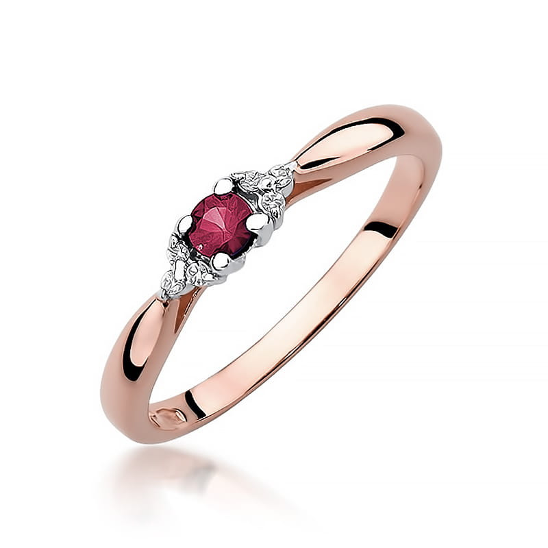 Pierścionek W428 Rubin 0,15ct różowe złoto