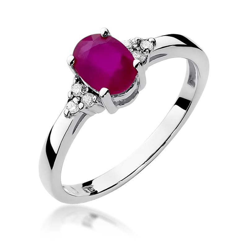 Pierścionek W308 Rubin 1,00ct białe złoto