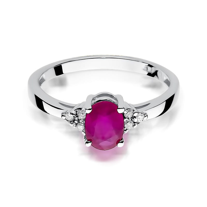 Pierścionek W308 Rubin 1,00ct białe złoto