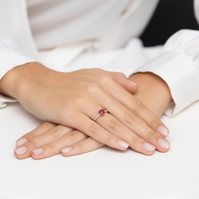 Pierścionek W486 Rubin 1,10ct różowe złoto