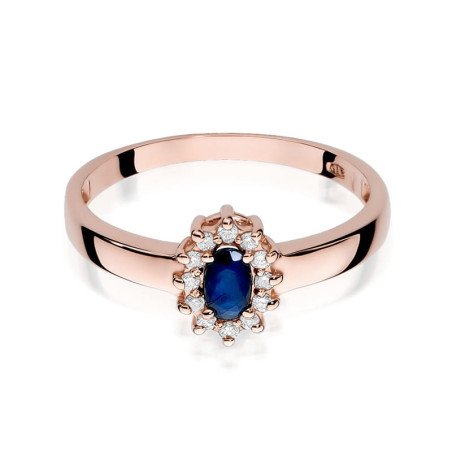 Pierścionek W026 Szafir 0,30ct różowe złoto