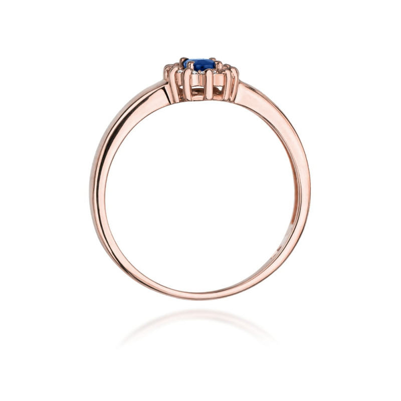 Pierścionek W026 Szafir 0,30ct różowe złoto