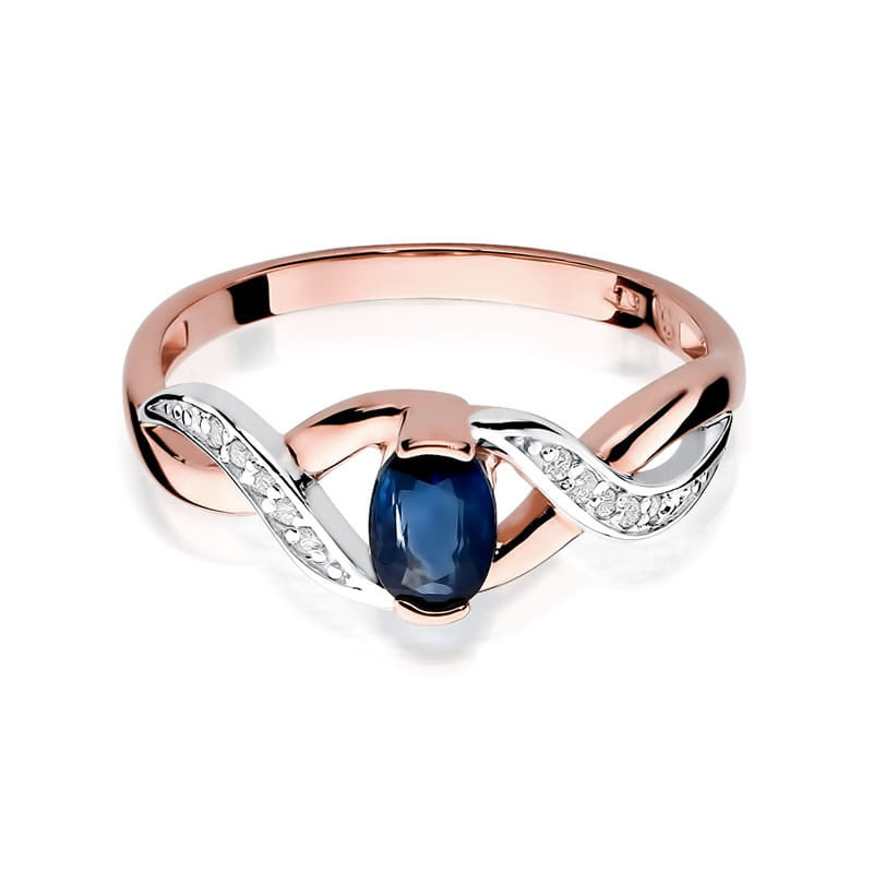 Pierścionek W028 Szafir 0,70ct różowe złoto