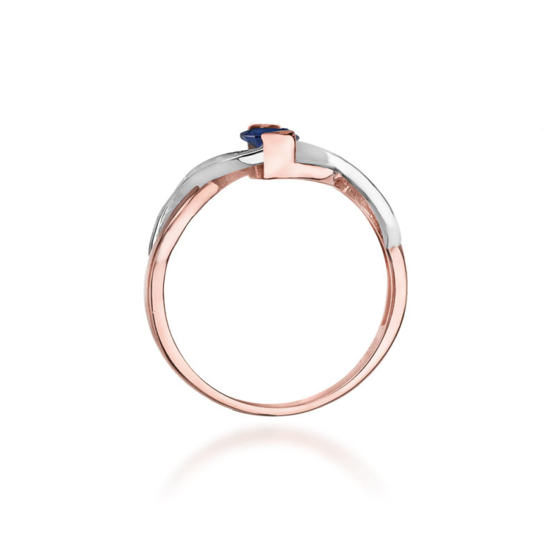 Pierścionek W028 Szafir 0,70ct różowe złoto