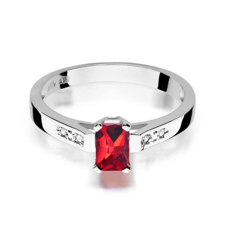 Pierścionek W078 Rubin 0,80ct białe złoto