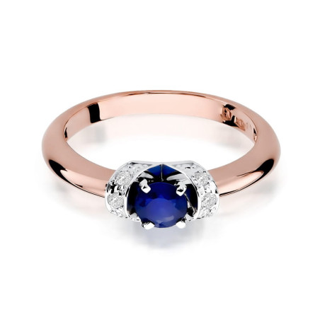 Pierścionek W043 Szafir 0,50ct różowe złoto