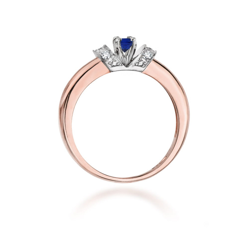 Pierścionek W043 Szafir 0,50ct różowe złoto