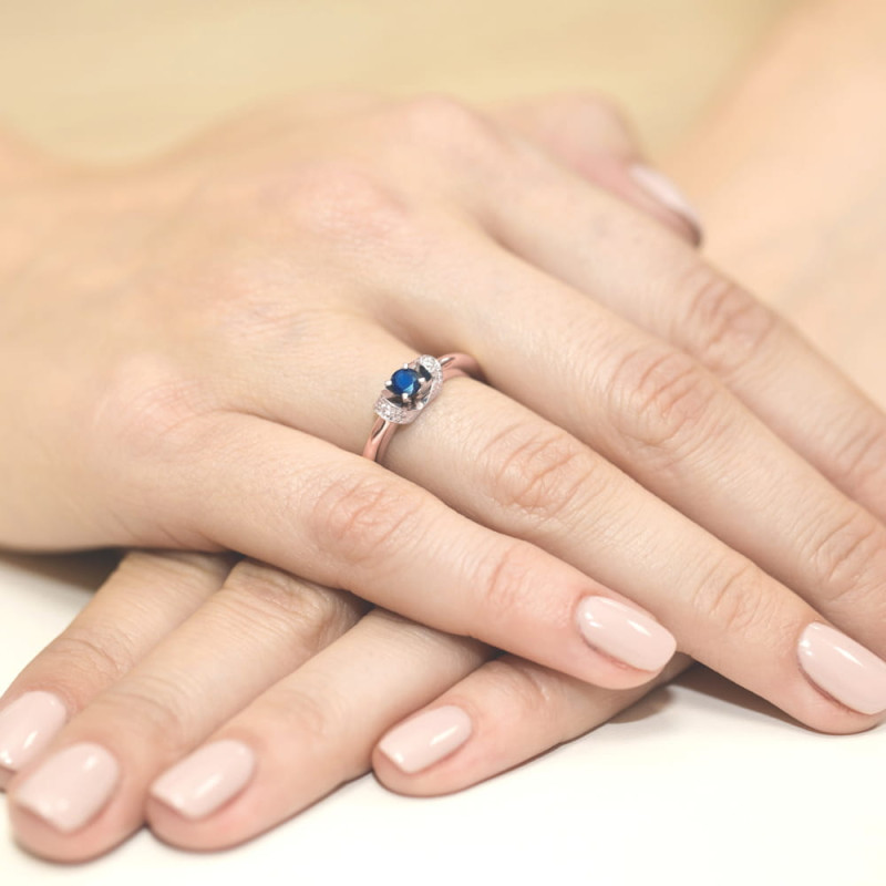 Pierścionek W043 Szafir 0,50ct różowe złoto