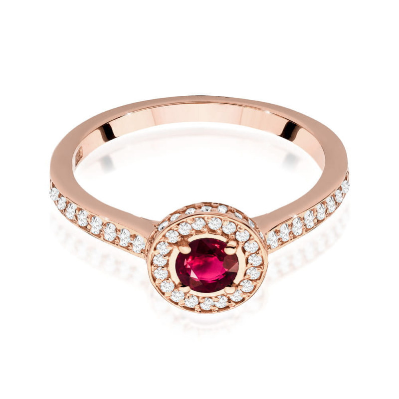 Pierścionek W559 Rubin 0,35ct różowe złoto