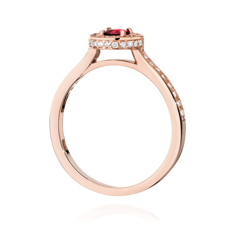 Pierścionek W559 Rubin 0,35ct różowe złoto