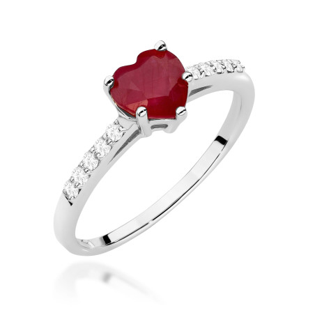 Pierścionek W486 Rubin 1,10ct białe złoto