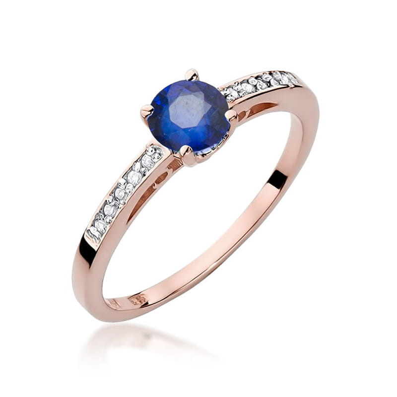 Pierścionek W066 Szafir 0,50ct różowe złoto