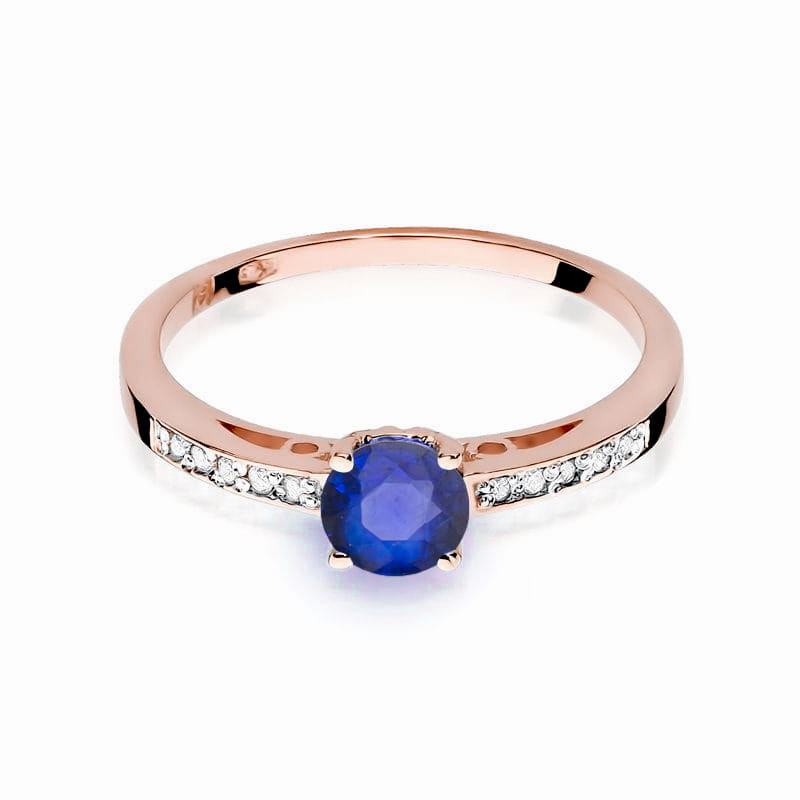 Pierścionek W066 Szafir 0,50ct różowe złoto