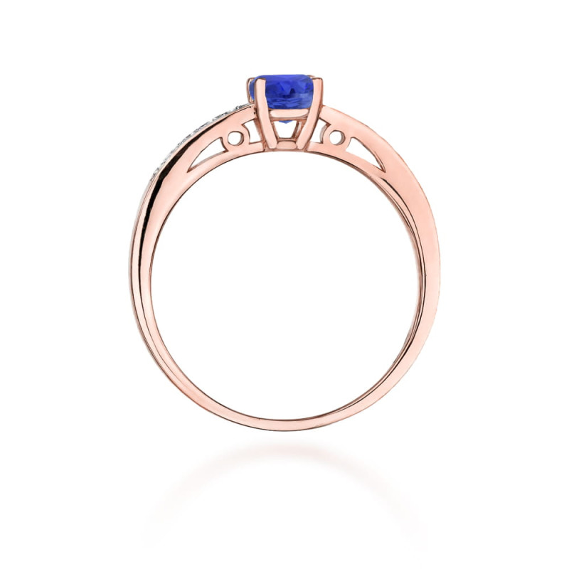 Pierścionek W066 Szafir 0,50ct różowe złoto