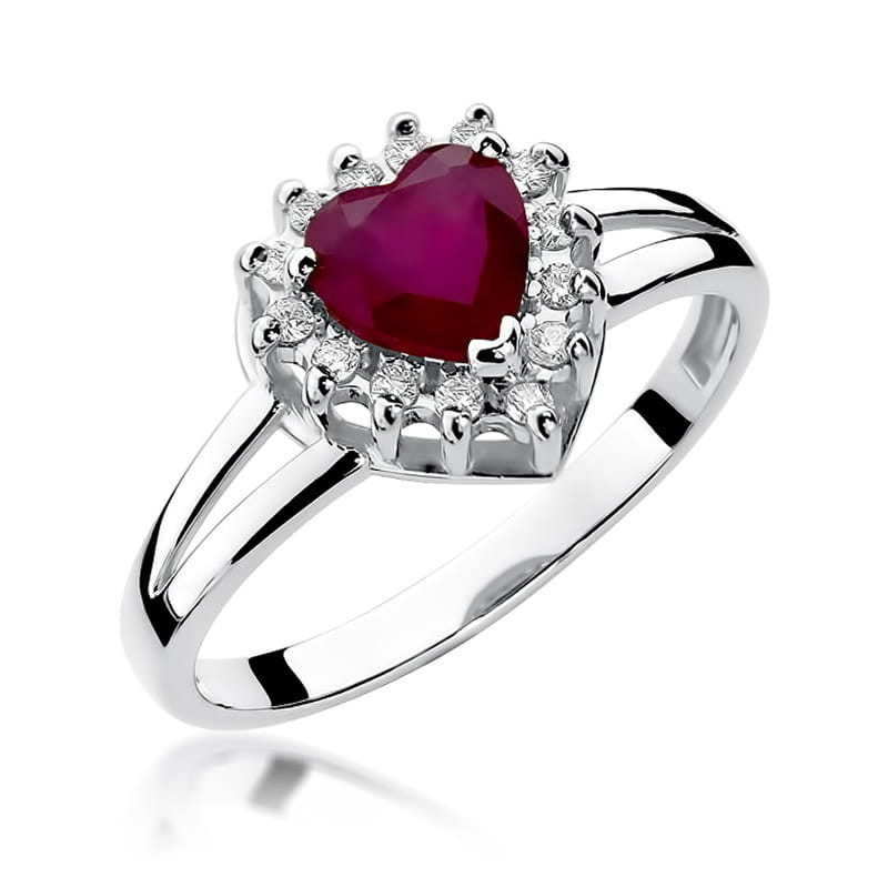 Pierścionek W310 Rubin 1,10ct białe złoto