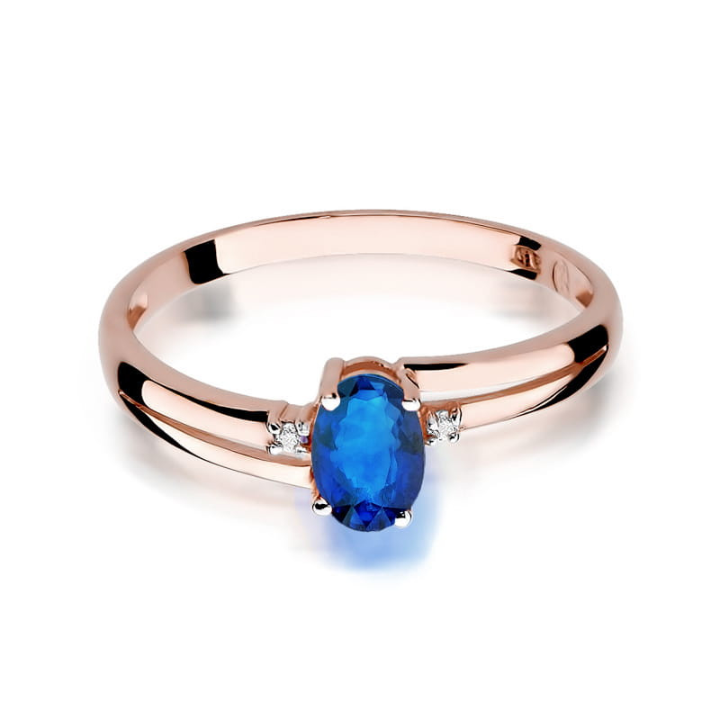 Pierścionek W068 Szafir 0,70ct różowe złoto