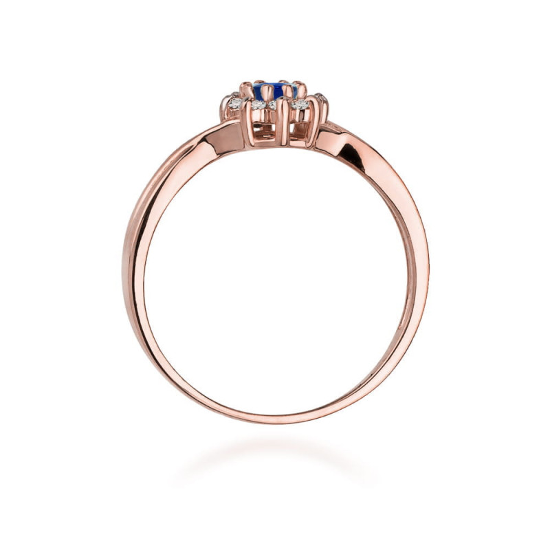 Pierścionek W072 Szafir 0,15ct różowe złoto