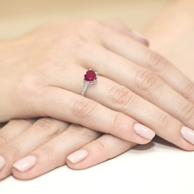 Pierścionek W031 Rubin 1,70ct białe złoto