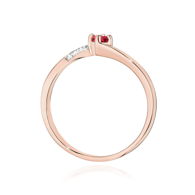 Pierścionek W0262 Rubin 0,15ct różowe złoto