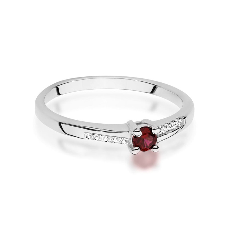 Pierścionek W0258 Rubin 0,15ct białe złoto