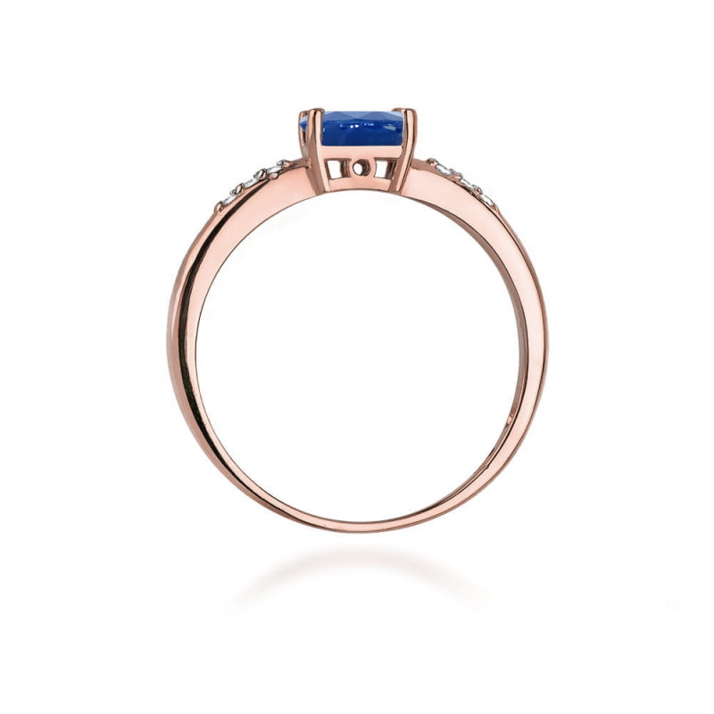 Pierścionek W077 Szafir 0,70ct różowe złoto