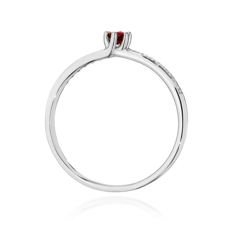 Pierścionek W0459 Rubin 0,15ct białe złoto