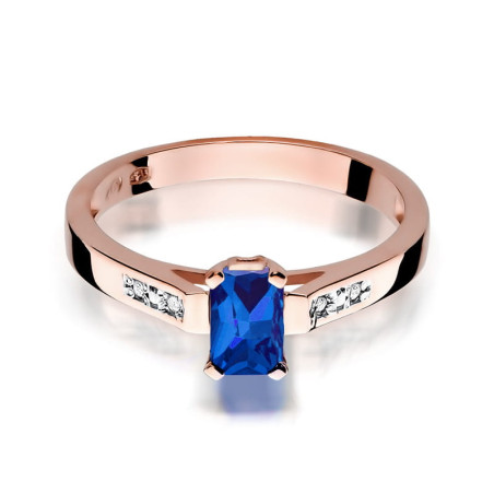 Pierścionek W078 Szafir 0,60ct różowe złoto