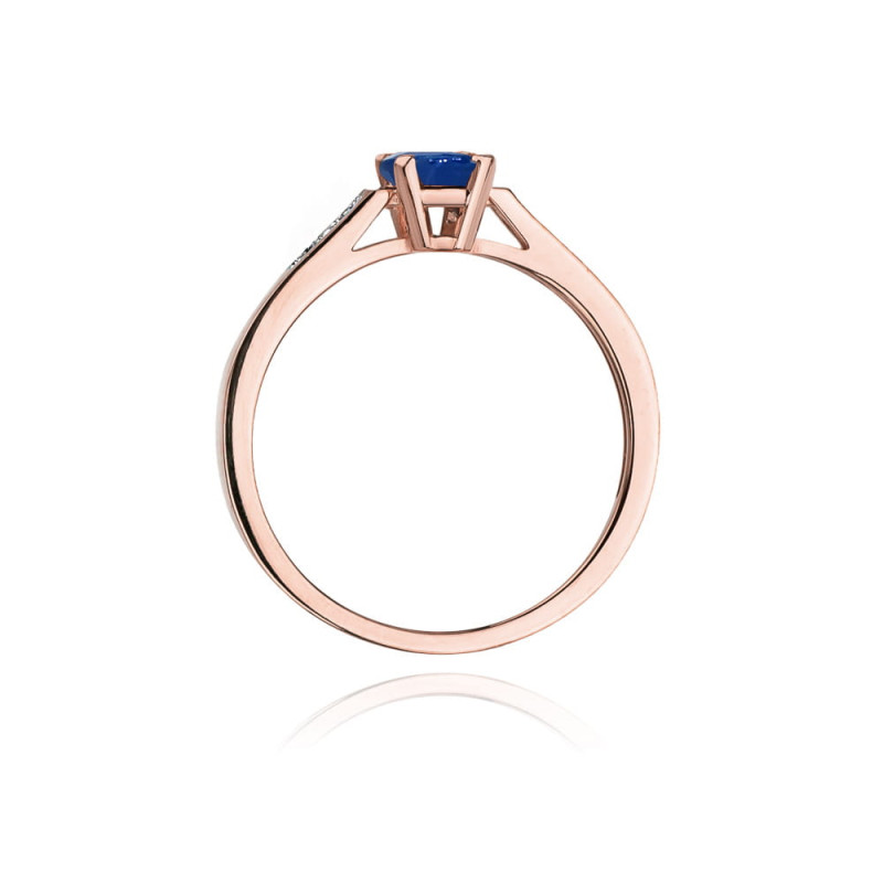 Pierścionek W078 Szafir 0,60ct różowe złoto