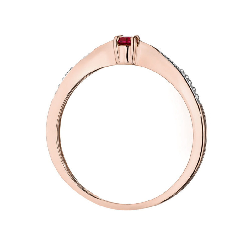 Pierścionek W0465 Rubin 0,15ct różowe złoto