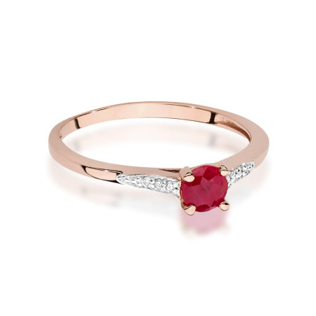 Pierścionek W0466 Rubin 0,30ct różowe złoto