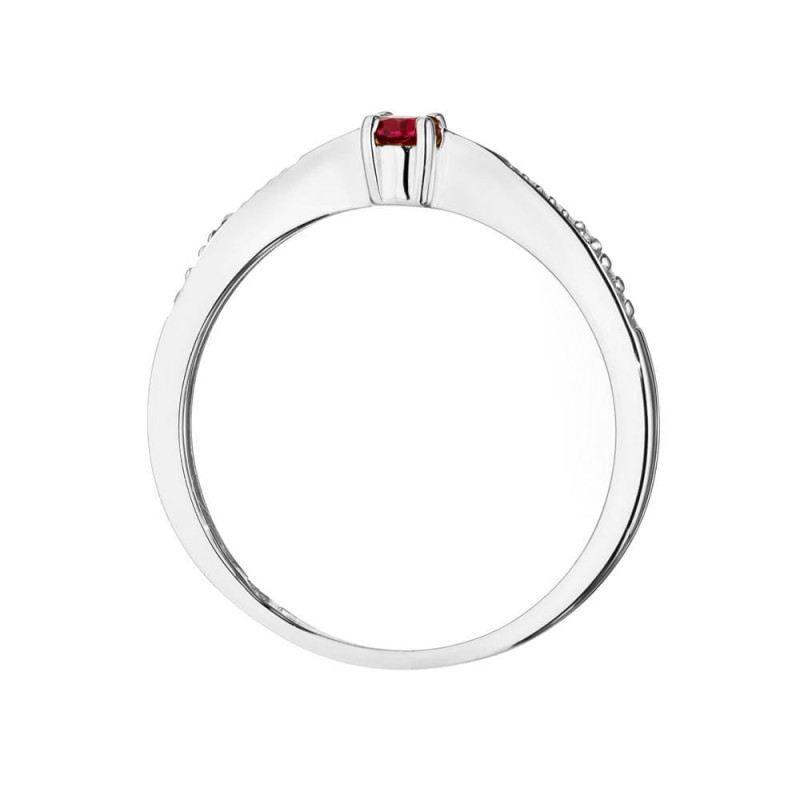 Pierścionek W0465 Rubin 0,15ct białe złoto