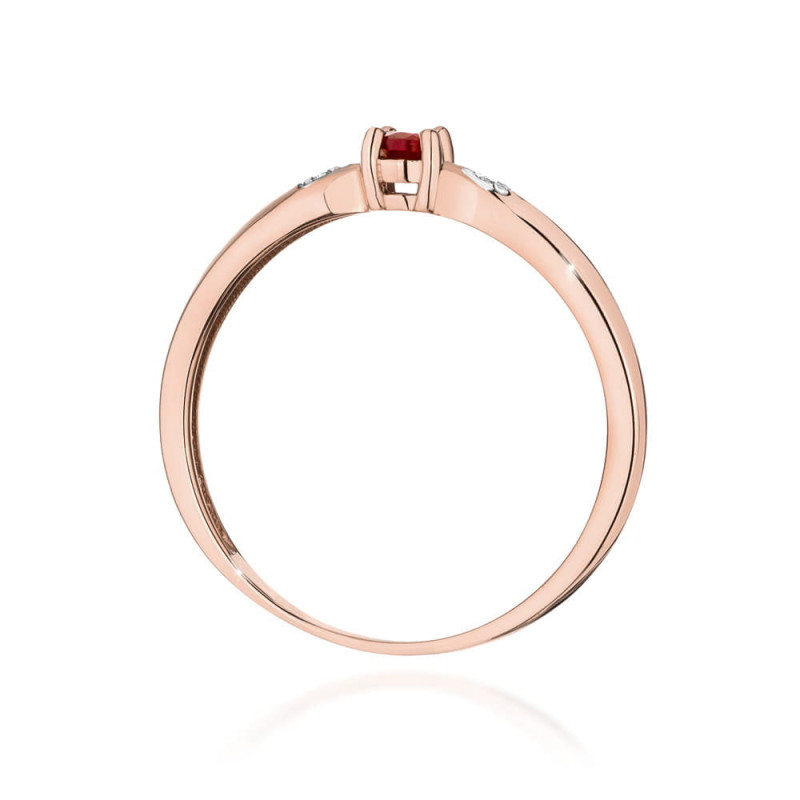 Pierścionek W0469 Rubin 0,15ct różowe złoto