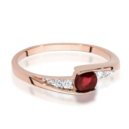 Pierścionek W0618 Rubin 0,30ct różowe złoto