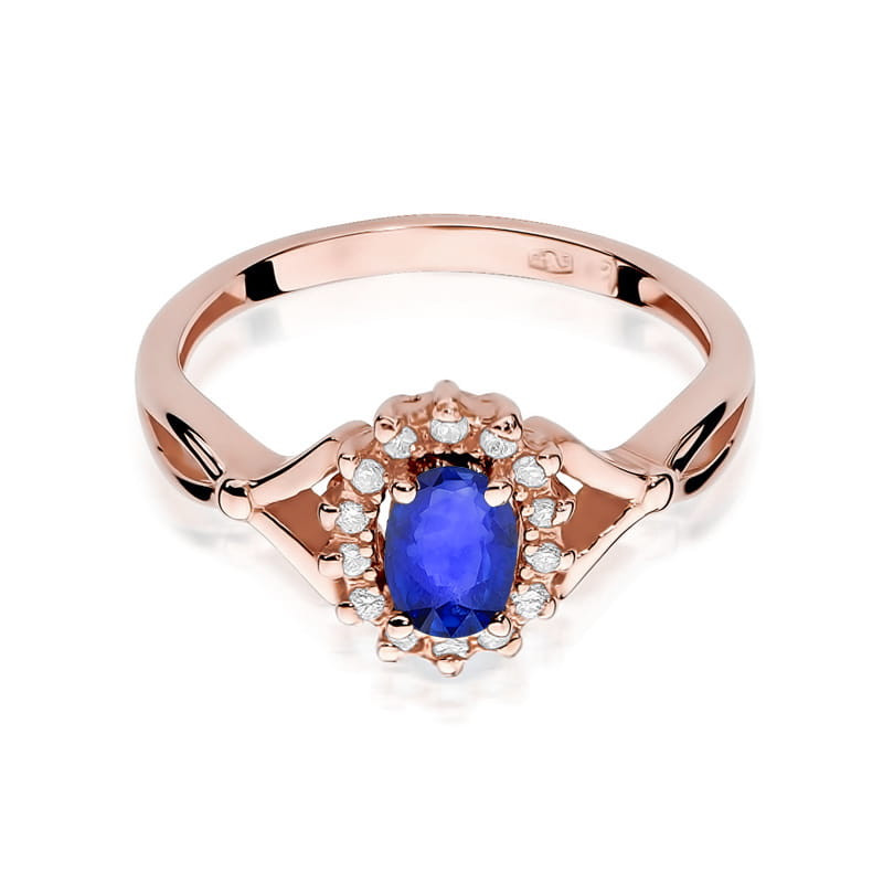 Pierścionek W182 Szafir 0,70ct różowe złoto