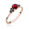 Pierścionek W451 2 Rubin 0,60ct różowe złoto
