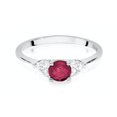 Pierścionek W451 1 Rubin 0,60ct białe złoto