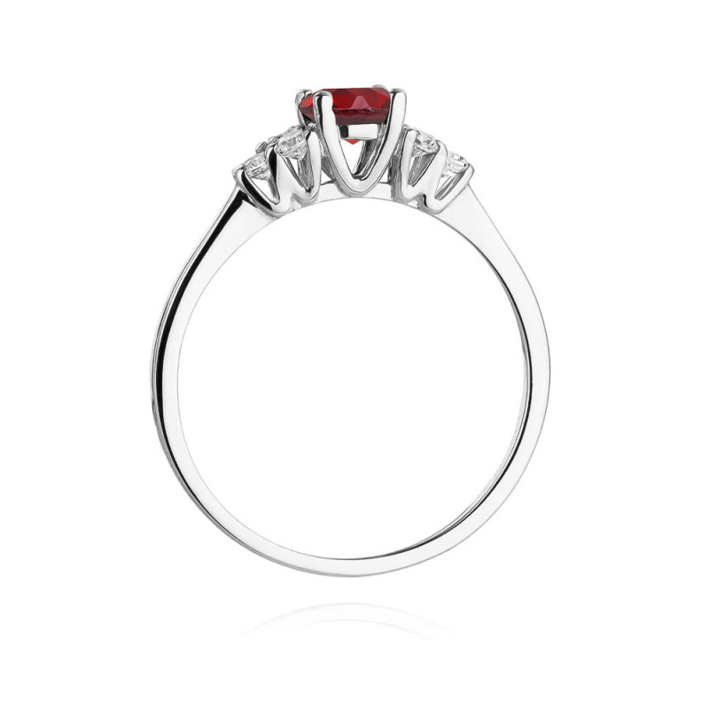 Pierścionek W451 1 Rubin 0,60ct białe złoto