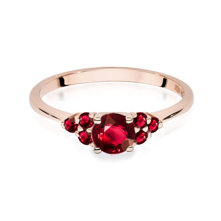 Pierścionek W451 3 Rubin 0,60ct różowe złoto