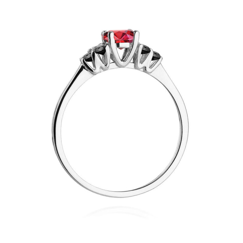 Pierścionek W451 2 Rubin 0,60ct białe złoto