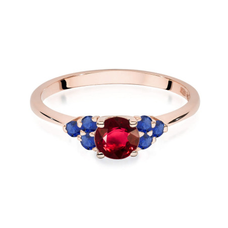 Pierścionek W451 4 Rubin 0,60ct różowe złoto