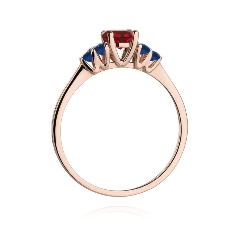 Pierścionek W451 4 Rubin 0,60ct różowe złoto