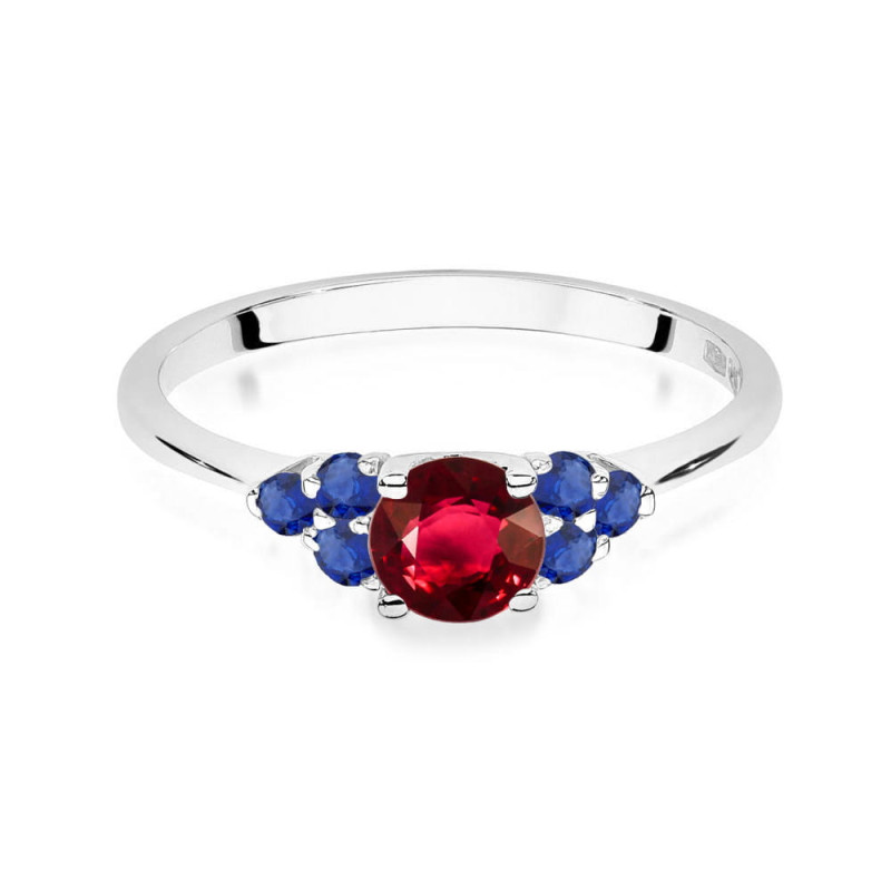 Pierścionek W451 4 Rubin 0,60ct białe złoto